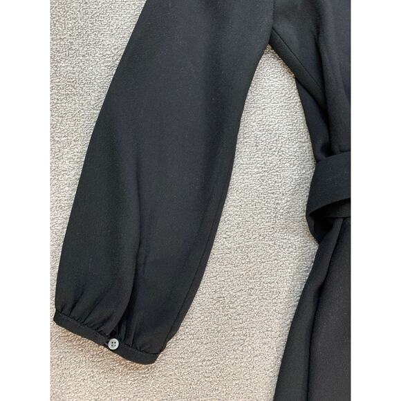 J Crew Crepe Wrap Dress Long Sleeve Career Classic Wardrobe Staple Black Size 0 - Picture 4 of 11